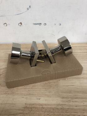 5110rouus14 Emtek Round Passage Door Knob With Modern Square Rosette 2-3/8 Inch Bs