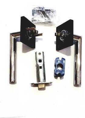5110us19us26rh Emtek 5110 Us19 Us26 Rh Passage Lever Set Square Rose Polished Chrome