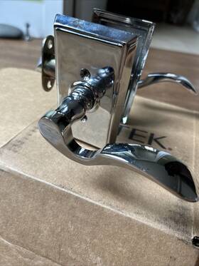 5112 Emtek Cortina Lever Passage Set In Polished Chrome With Rectangular Rosette Lh