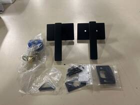5112dtus19rh Emtek Dumont Rh Passage Door Lever Set With Modern Rose - Flat Black