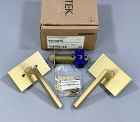 5112hlous4lh Emtek 5112hlous4 Helios Left Handed Passage Door Lever Set In Satin Brass - 5112hlous4lh Emtek 5112hlous4 Helios Left Handed Passage Door Lever Set In Satin Brass -