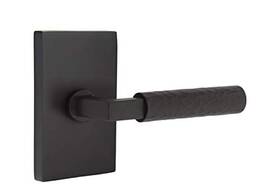 5112us19.lsus19.haus19.rh Emtek Select Passage Modern Rectangular Rosette Hammered Lever Right Hand L
