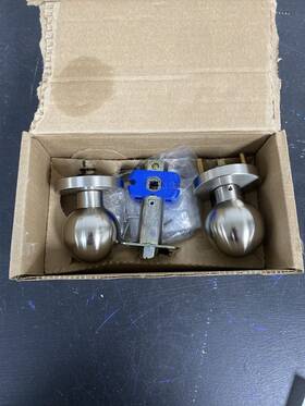 520orus15 Emtek Orb Brass Modern Privacy Knobset - Satin Nickel