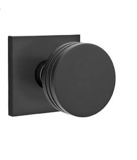 5210bnus19-238 Emtek Bern Modern Privacy Door Knob Set Square Rose 5210bnus19 - Flat Black
