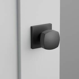 5210frk Emtek Privacy Door Knob Flat Black Freestone Square Rosette