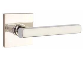 5210frllhus14 Emtek Square Rosette Privacy Freestone Lever Lh Polish Nickel 2