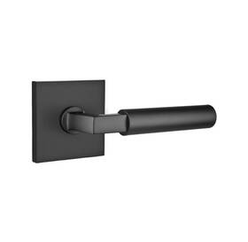 5210heclhus19 Emtek Privacy Square Rosette Hercules Lever Lh Flat Black