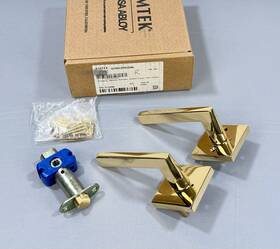 5210hlous3nlrh Emtek 5210hlous3nrh Helios Right Handed Privacy Door Lever Set Unlacquered Brass