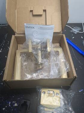 5210us4.lsus4.knus4.lh Emtek Select Brass Collection Knurled L-square Lh Privacy Door Lever Set-satin B