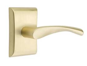 5211trtrhus15 Emtek Assa Abloy Triton Lever Handle With Neos Rosette Brand New Satin Brass