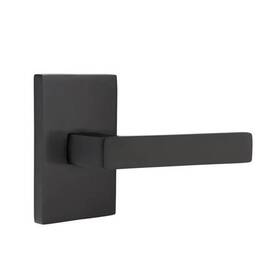 5212dtrhus19 Emtek Modern Rectangular Rosette Privacy Set Dumont Lever Rh-black