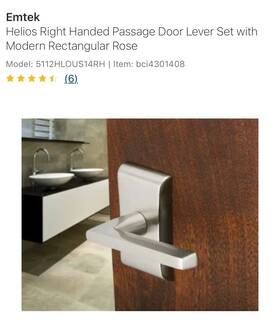 5212hlorhus15 Emtek Helios Door Lever Privacy Set W Modern Rectangular Rosette