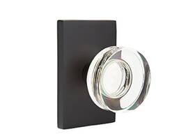5212mdcus19 Emtek Privacy Set Modern Rectangle Rosette Disc Crystal Knob Flat Black