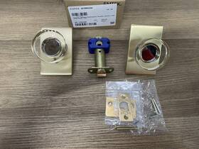 5212mdcus4 Emtek Modern Disc Privacy Door Knob Set - Satin Brass