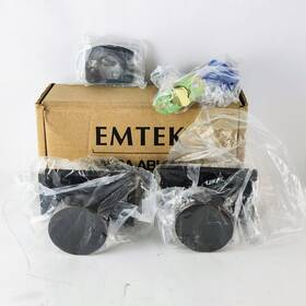 5212rouus10b Emtek Privacy Round Door Knob Set With Modern Rectangular Rosette
