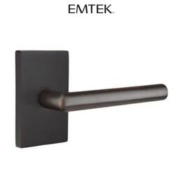 5212stuus10brh Emtek Stuttgart Right Handed Privacy Door Lever Set Square Rose Flat Black