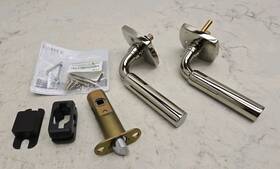 5326us14.raus14.smus14.lh Emtek Select Privacy Urban Modern Rosette Lh Smooth Door Handle Polished Nickel