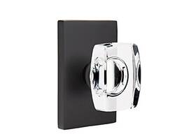 Emtek 600139353550 Full Dummy Set Modern Rectangle Rosette Crystal Knob Flat Black Emtek 600139353550 Full Dummy Set Modern Rectangle Rosette Crystal Knob Flat Black