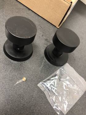 705bzrnfb Emtek Round Knob Non-turning Dummy Set - Flat Black