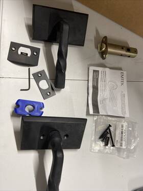 7104mtrhfb Emtek Montross Door Lever Passage Set Regular Rosette Black Right Hand