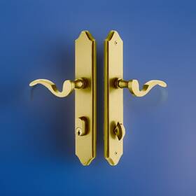 7442pvd-lifetime Emtek Emtek10 Inch Stretto Concord Single Cylinder Keyed Sideplate Entry Set Brass Col