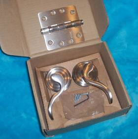 8050cus15 Emtek Satin Nickel Cortina Lever Reg Rosette Dummy Door Hinge-open Bo