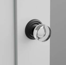 8050mdcus19 Emtek Emtekmodern Disc Glass Knob With Regular Rosette Dummy Us19