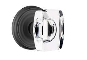 8050wsus19 Emtek 2 Pack Dummy Pair. Regular Rosette. Windsor Knob. Flat Black