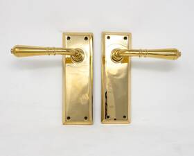 8054tus7 Emtek 7-1/8 Inch Quincy Sideplate Brass Dummy Set With Turino Lever Polished B