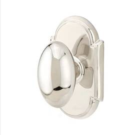 8058eus14 Emtek Egg Knob Dummy Pair Polished Nickel #8 Rosette
