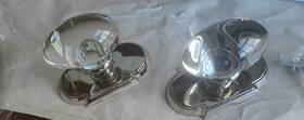 8058htus14 Emtek Dummy Pair. #8 Rosette. Hampton Knob In Polished Nickel Univ