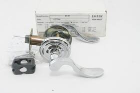 8100-c-us26 Emtek Cortina Door Lever Passage Set Regular Rosette Polished Chrome Left Hand
