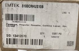 8100crhus10b Emtek Cortina Passage Lever Handle With Regular Rosette Right Handed