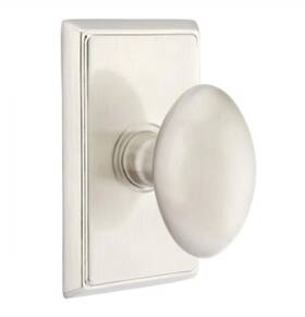 810eus15 Emtek Satin Nickel Egg Brass Modern Passage Knobset