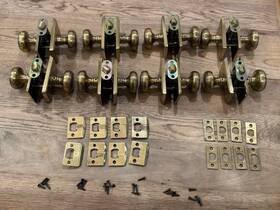 8121nw Emtek Passage Rectangular Rosette Norwich Knob French Antique Lot Of 8
