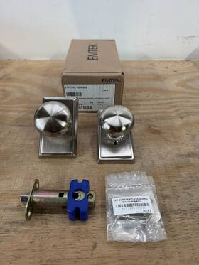 8121pus15 Emtek Providence Passage Door Knob Set Satin Nickel