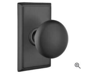 8121pus19 Emtek Providence Passage Door Knob Set - Brass Classic Flat Black