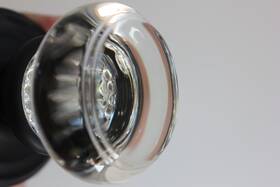 8200gtus19 Emtek Georgetown Glass Doorknob Regular Rosette Flat Black Privacy