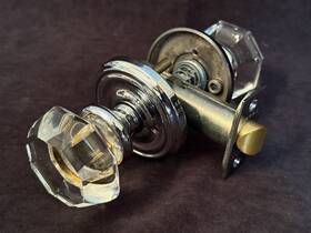 8200otu26 Emtek Old Town 8200 Us26 Privacy Door Knob Set - Polished Chrome Nos