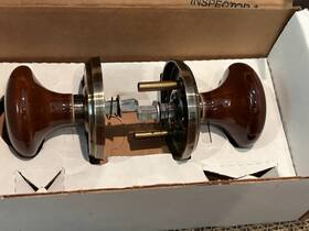 8200us5 Emtek Antique Brass Knob Set Atq Sold As Picd