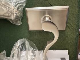 8208crhus15 Emtek 8121lhus15 Privacy Rosette Cortina Lever Satin Nickel Left Hand