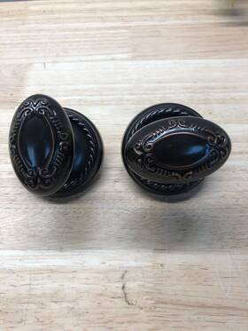 820vus10b Emtek Victoria Egg Designer Brass Privacy Knobset - Oil Rubbed Bronze