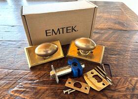 8221eus3nl Emtek Privacy Rectangular Rosette Egg Knob Us3nl Unlacquered Brass