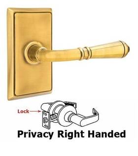 8221trhus7 Emtek 8221gtus7 Privacy Rh Turino Door Lever With Rectangular Rose Antique Bras