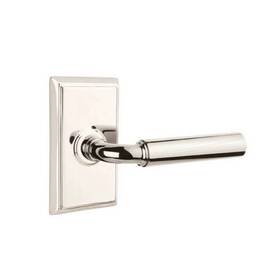 8221mngrhus14 Emtek Privacy Manning Lever Door Handle In Polished Nickel Nib