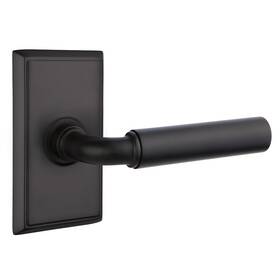8221mngrhus19 Emtek New Manning Lever Rh Black Privacy Function Rect. Rosette