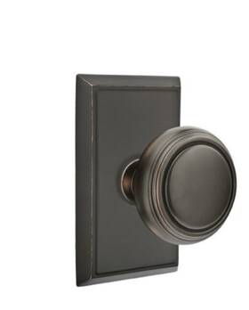 8221nwus10b Emtek Privacy Rectangular Rosette Norwich Knob Oil Rubbed Bronze