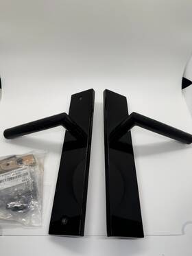8241us19 Emtek 10 Inch Stretto Rectangular Privacy Sideplate Entry Set From