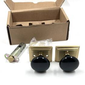 8261ebuse Emtek 8261ebus4 Wilshire Rosette Privacy Door Knob Set Ebony Porcelain Open Box