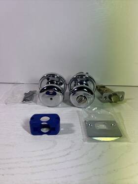 8261pus19 Emtek Providence Knob Privacy With Lock Wilshire Rosette Silver